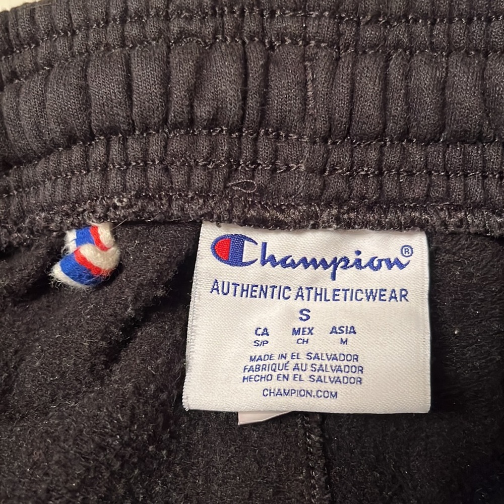 Champion Black Cotton-blend Sweatpants Joggers Drawstring Waist Size Small - Picture 7 of 8